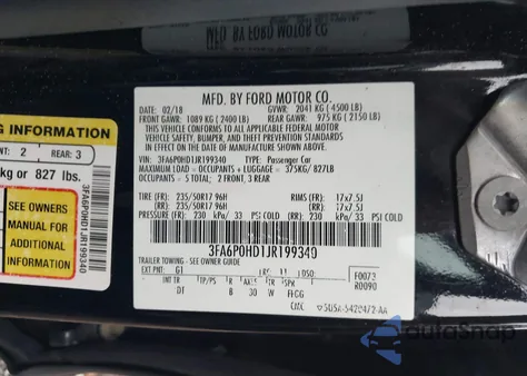 2018 Ford Fusion Se z USA, uszkodzony, nr VIN 3FA6P0HD1JR199340